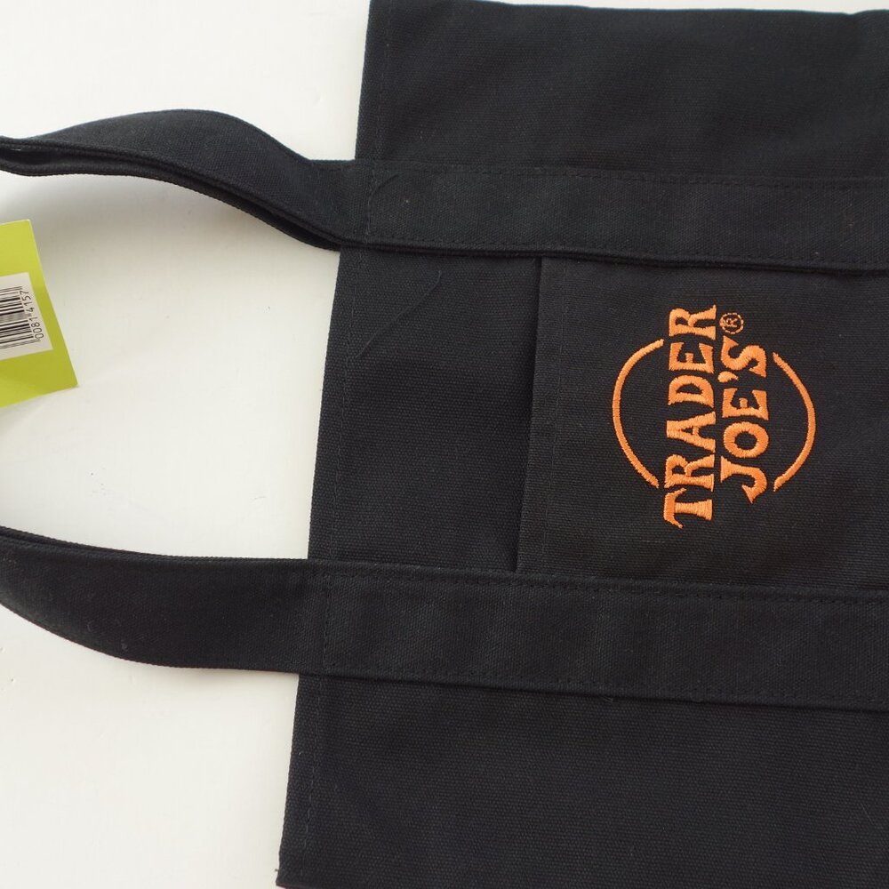 Trader Joes Mini Canvas Tote Bag Black, and Orange New With Tag - Picture 4 of 6